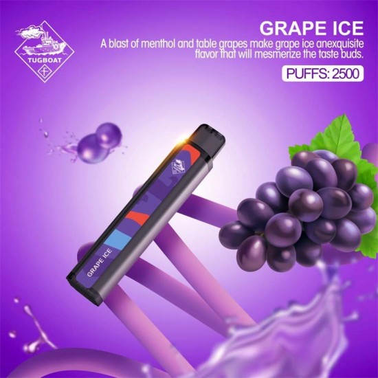 Tugboat XXL 2500 Grape Ice  en uygun fiyatlar ile puffelektroniksigara.orgda! Tugboat XXL 2500 Grape Ice özellikleri, fiyatı, incelemesi, yorumları ve taksit seçenekleri için hemen tıklayın!