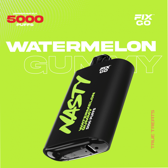Nasty Fix Go 5000 Watermelon Gummy  en uygun fiyatlar ile puffelektroniksigara.orgda! Nasty Fix Go 5000 Watermelon Gummy özellikleri, fiyatı, incelemesi, yorumları ve taksit seçenekleri için hemen tıklayın!