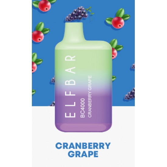 Elfbar 4000 Craberry grape  en uygun fiyatlar ile puffelektroniksigara.orgda! Elfbar 4000 Craberry grape özellikleri, fiyatı, incelemesi, yorumları ve taksit seçenekleri için hemen tıklayın!