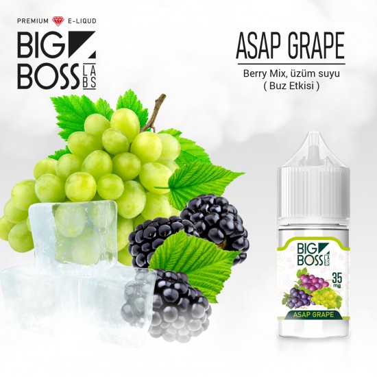Big Boss Asap Grape 30 ML Likit  en uygun fiyatlar ile puffelektroniksigara.shopda! Big Boss Asap Grape 30 ML Likit özellikleri, fiyatı, incelemesi, yorumları ve taksit seçenekleri için hemen tıklayın!