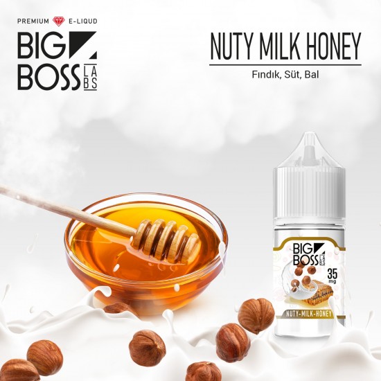 Big Boss Nuty Milk Honey 30 ML Salt Likit  en uygun fiyatlar ile puffelektroniksigara.shopda! Big Boss Nuty Milk Honey 30 ML Salt Likit özellikleri, fiyatı, incelemesi, yorumları ve taksit seçenekleri için hemen tıklayın!