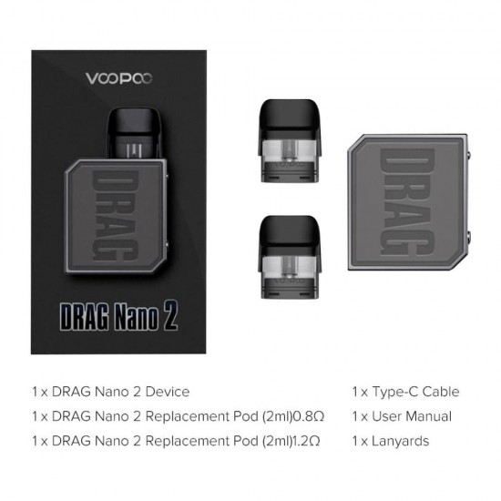 Voopoo Drag Nano 2 Pod 800mAh  en uygun fiyatlar ile puffelektroniksigara.shopda! Voopoo Drag Nano 2 Pod 800mAh özellikleri, fiyatı, incelemesi, yorumları ve taksit seçenekleri için hemen tıklayın!
